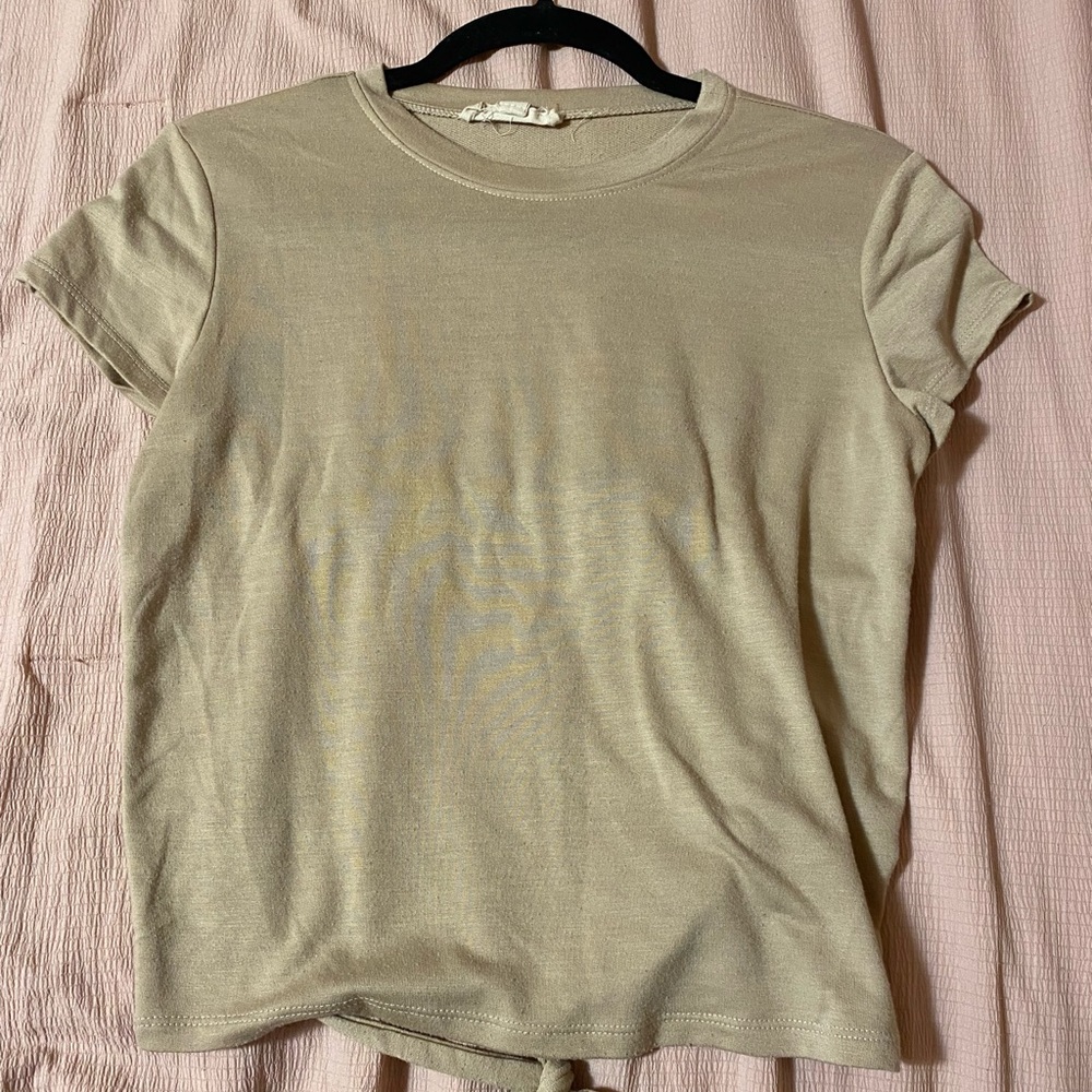 Tan Color Open Back Top